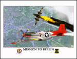 "Mission to Berlin" Tuskegee Airmen P-51 Print by Jerry Taliaferro